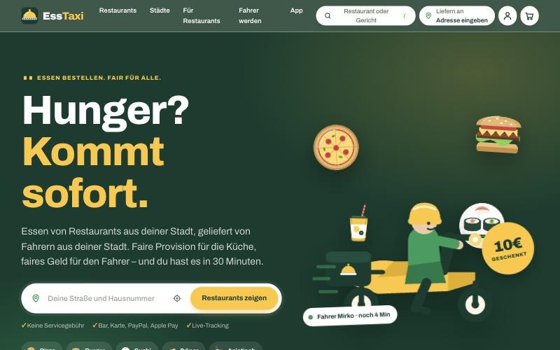 Startseite von EssTaxi