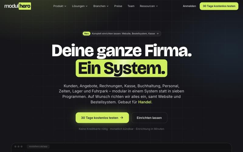 Startseite von ModulHero